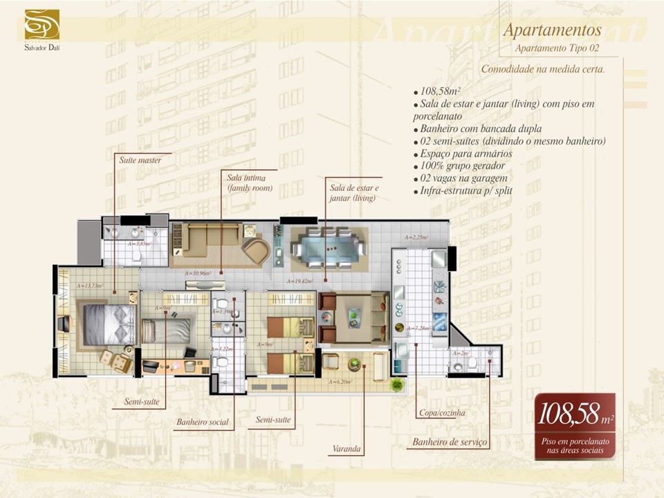 Apartamento à venda com 3 quartos, 98m² - Foto 3